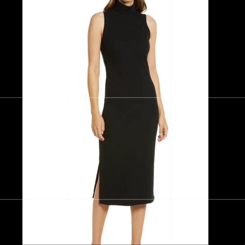 Halogen Rib Turtleneck Sleeveless Midi